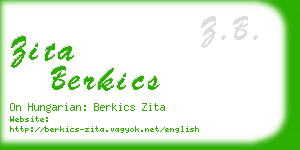 zita berkics business card